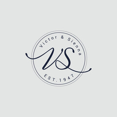 Modern minimalist text typography line art simple illustration logo design template fashion trendy brand identification business monochrome vector.