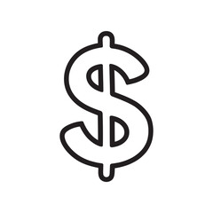 Obraz premium Bold outline dollar sign icon, a universal symbol for money, finance, and wealth, perfect for business, economic, and financial graphic design projects