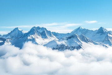 Snow-Capped Mountains Above the Clouds