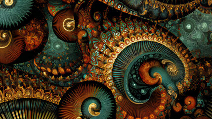 Abstract fractal patterns and shapes. Dynamic flowing natural forms. Flowers and spirals. Mysterious psychedelic relaxation pattern. 
