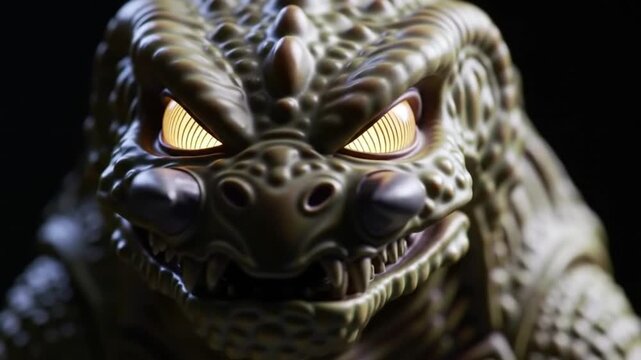 Menacing Gaze Close-up of a Reptilian Creature