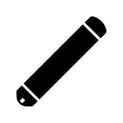 Simple black cylinder with rounded ends and a small white square shape
