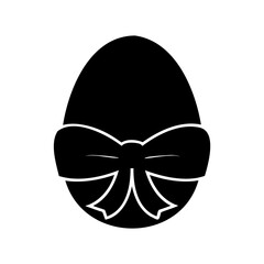 Monochromatic Easter Egg with Bow Tie Graphic Representation for Festive Occasions