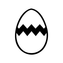Cracked Easter egg icon with a zig zag separation design