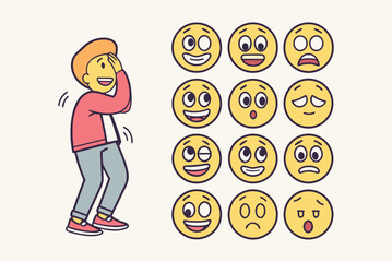 Emoji big set. Vector