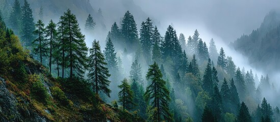 Misty mountain forest