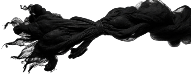 Dark, flowing fabric tied in a knot