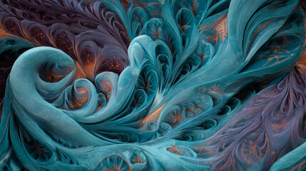 Abstract fractal patterns and shapes. Dynamic flowing natural forms. Flowers and spirals. Mysterious psychedelic relaxation pattern. 