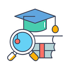 Academic research illustration depicting education and knowledge pursuit