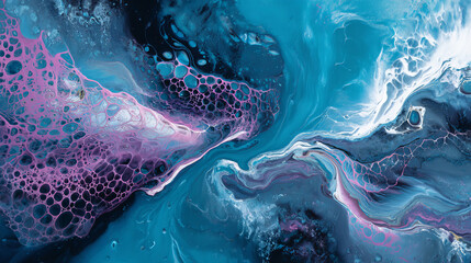 Liquid acrylic paints. Beautiful abstract background. Beautiful acrylic paints. Abstract ocean- ART.  Marble texture.