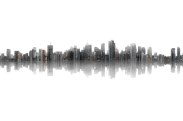 Gray, horizontal sound wave graphic