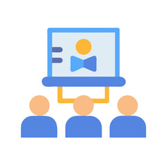 Presentation with Audience Flat Vector Style Stock Illustration