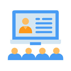 Online conference with presenter and four virtual attendees