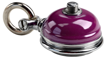 Purple metal pulley block isolated on transparent background