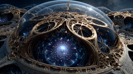 Abstract fractal patterns and shapes. Infinite universe.