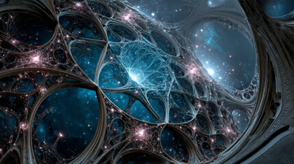 Abstract fractal patterns and shapes. Infinite universe.