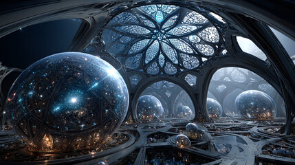 Abstract fractal patterns and shapes. Infinite universe.
