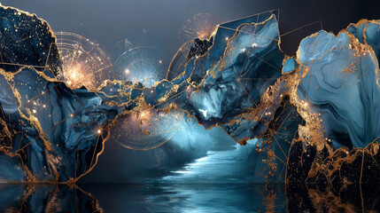 Beautiful abstract background. Acrylic paints. Marble texture. Contemporary art.