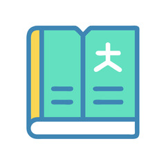 Fototapeta premium Stylized book illustration with blue border and yellow binding