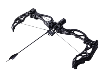 Modern compound bow isolated on transparent background