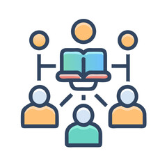 Knowledge sharing network: group learning and education collaboration concept