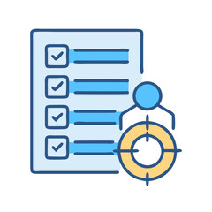 Fototapeta premium Checklist with target icon, tasks and project management concept
