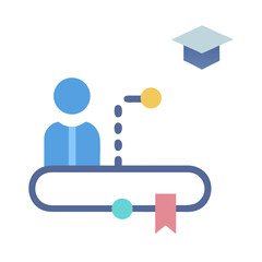 Simple flat illustration of education graduation speech icon art
