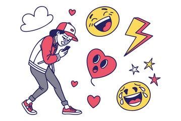 Emoji big set. Vector