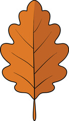 Fototapeta premium Brown oak leaf autumn dried vector illustration scalable eps icon graphic design element transparent background