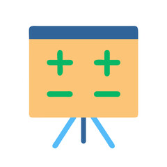 Obraz premium Basic flip chart with plus and minus icons illustration