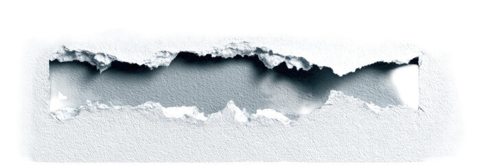 Ripped paper with a horizontal tear