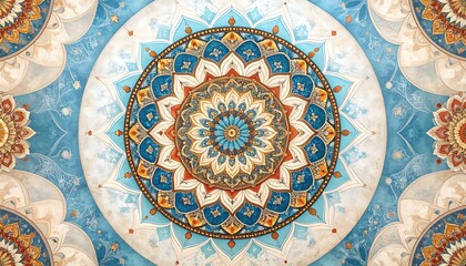 Fototapeta premium Ornate circular design in various colors