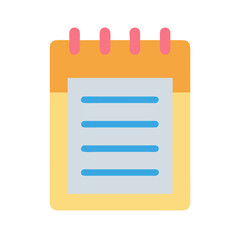 Simple notepad illustration icon for work and study