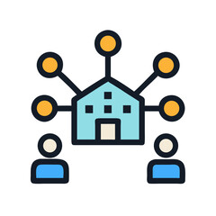 Network connection and teamwork between people and home base