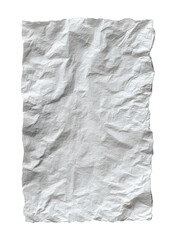 Crinkled white sheet of paper.  Rough texture, uneven edges