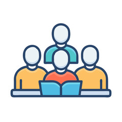 Team Collaboration Icon Illustration Showing Teamwork in Business