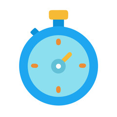Simple blue and yellow stopwatch illustration on black background