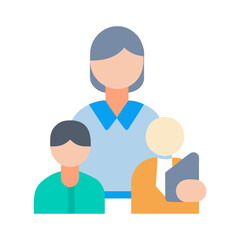 Flat design vector art featuring diverse group of people