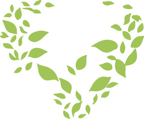 Heart Shape Made of Green Leaves