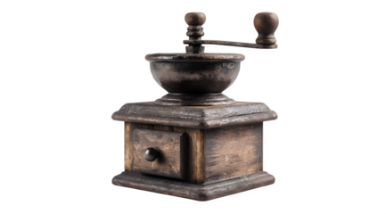 Vintage coffee grinder showcasing rich textures and nostalgic charm, perfect for cafe branding and rustic design.