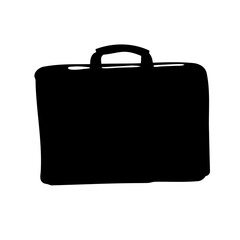 A simplistic, yet elegantly designed black silhouette of a business briefcase