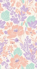 Obraz premium Floral Fantasy: A captivating display of delicate pastel blossoms and lush foliage, this artwork embodies the essence of spring, evoking feelings of serenity and renewal.