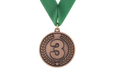 Bronze medal isolated on transparent background