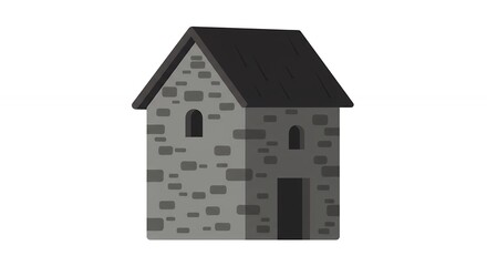 Simple stone building illustration