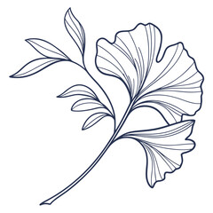 Minimalist Line Art Leaf