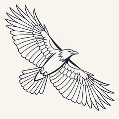 Bird in Flight Outline 1