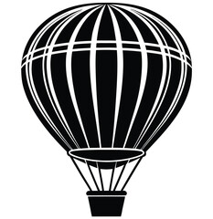 A colorful hot air balloon vector illustration with a basket flying in the sky