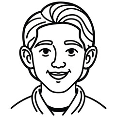 Vector illustration of a smiling young boy with black hair