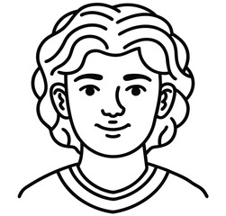 Vector illustration of a smiling girl with long black hair