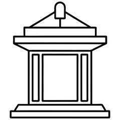 Vector illustration of a black and white podium for a conference or a speech